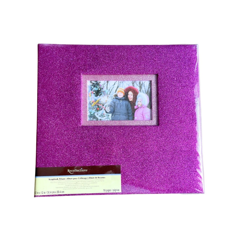 NEW Recollections Dark Hot Pink Glitter Sparkle Sparkly 12x12 Scrapbook